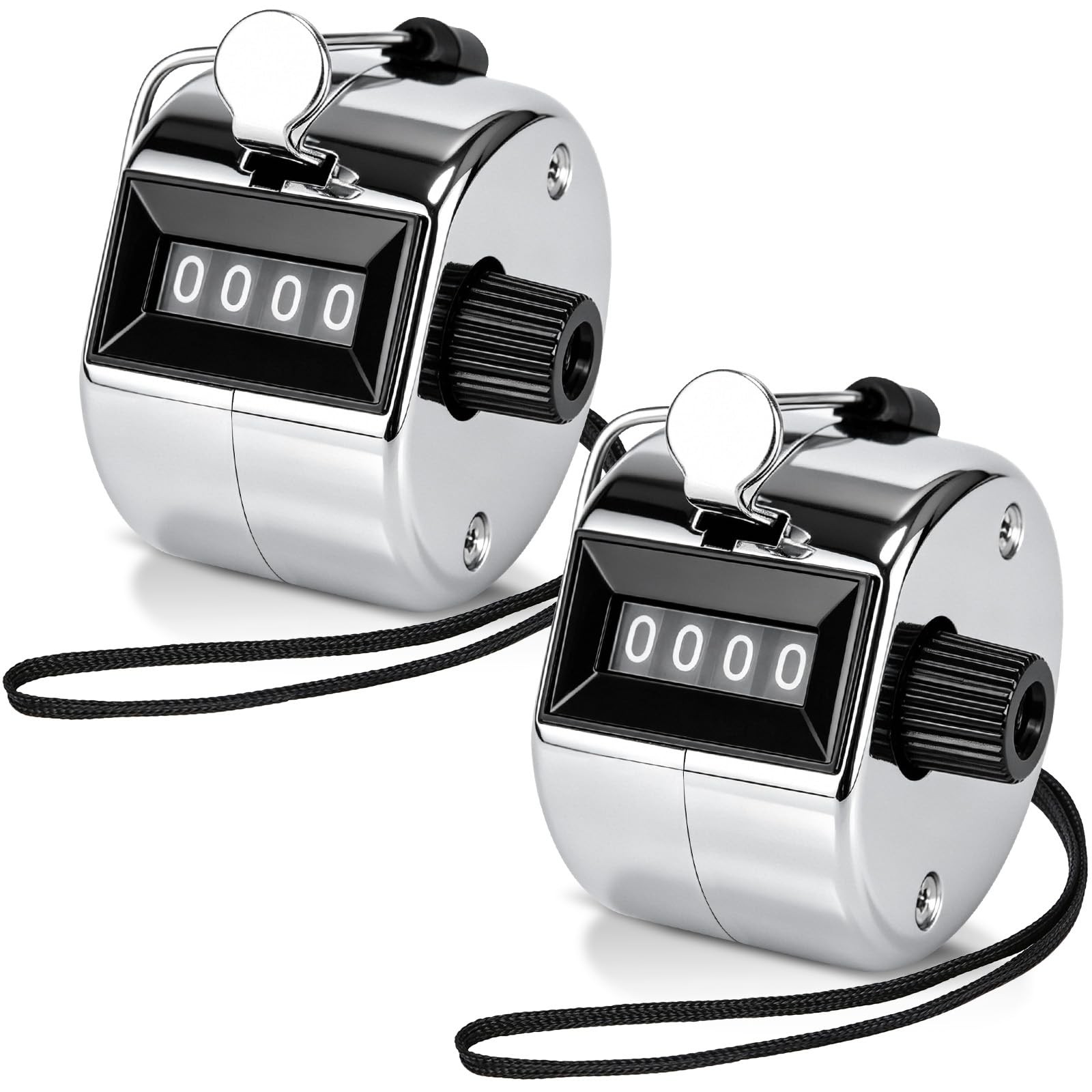 2 PCS Hand Metal Tally Clicker Counter – 4 Digit Number Clicker Counter with ...