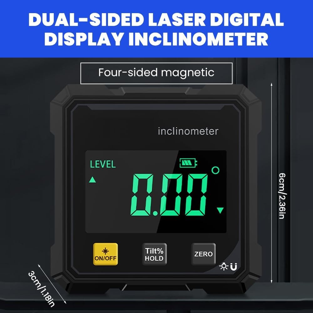Digital Angle Finder Protractor Tool-High Accuracy Inclinometer with LED Display