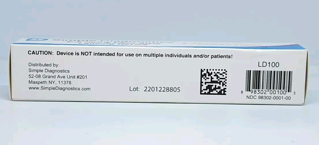 Simple Diagnostics E-Z Pull Click Lancing Device NDC# 98302-0001 Blue Up 5 Depth