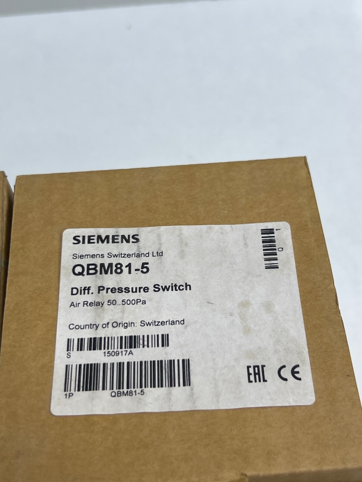 (LOT 2 PCS) SIEMENS QBM81-5 DIFF. PRESSURE SWITCH