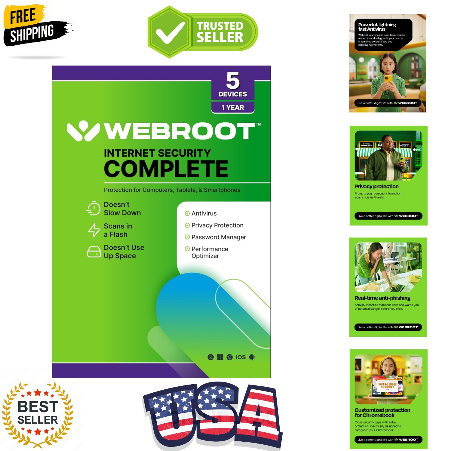 Internet Security Complete | Antivirus Software 2026 | 5 Device | 1  Keycard ...