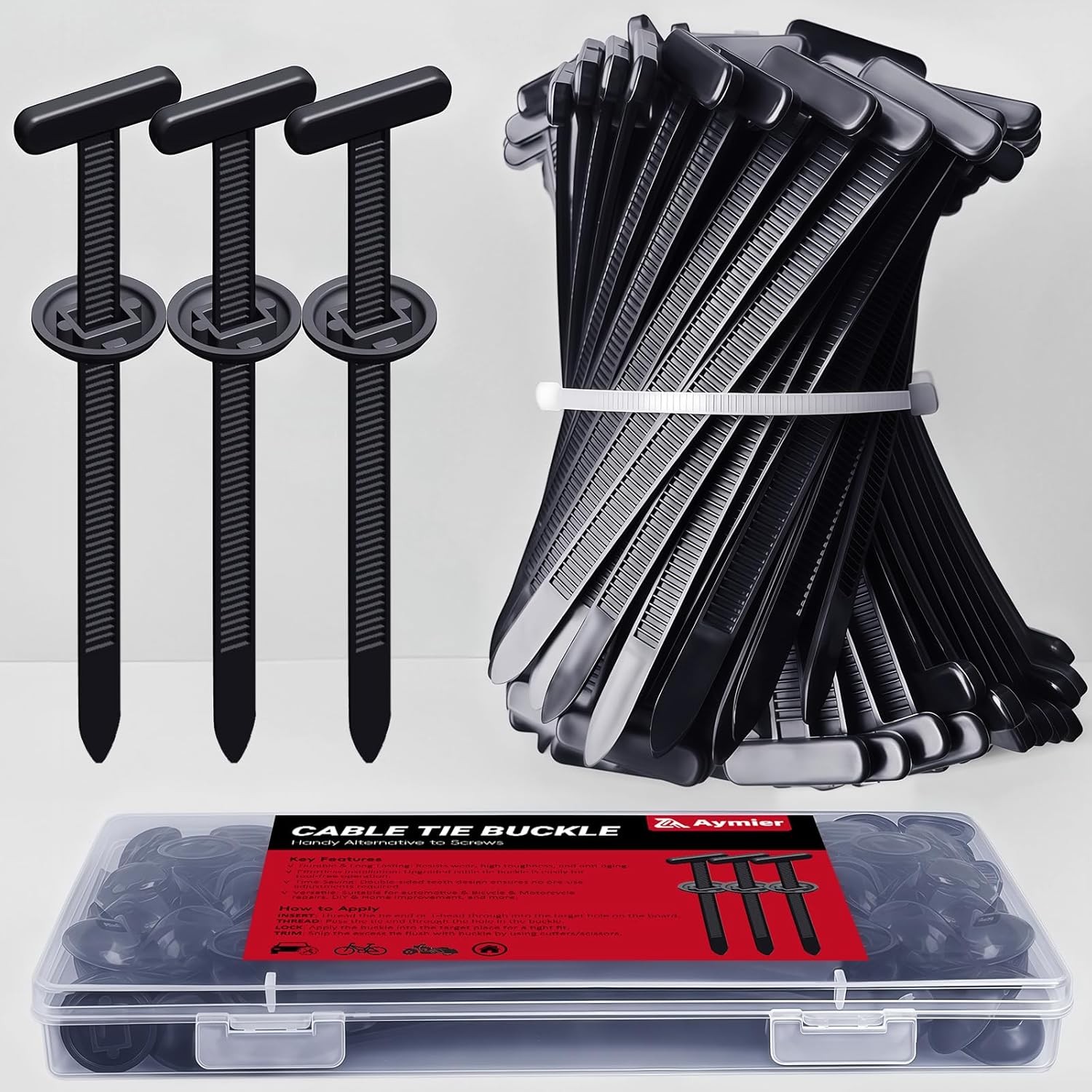 Bridas nylon heavy duty clips universales autorretención coche 30 uds
