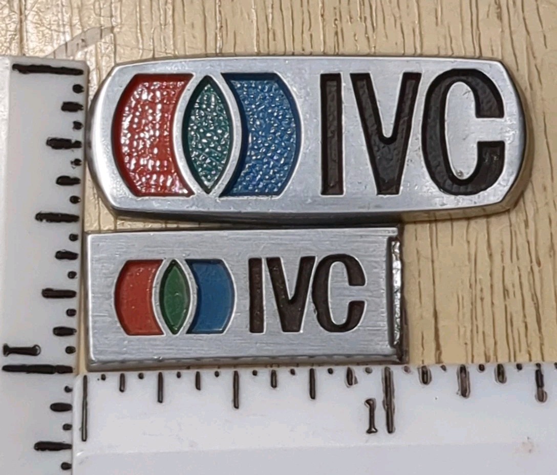 2x IVC International Video Corporation Badge Emblem Original