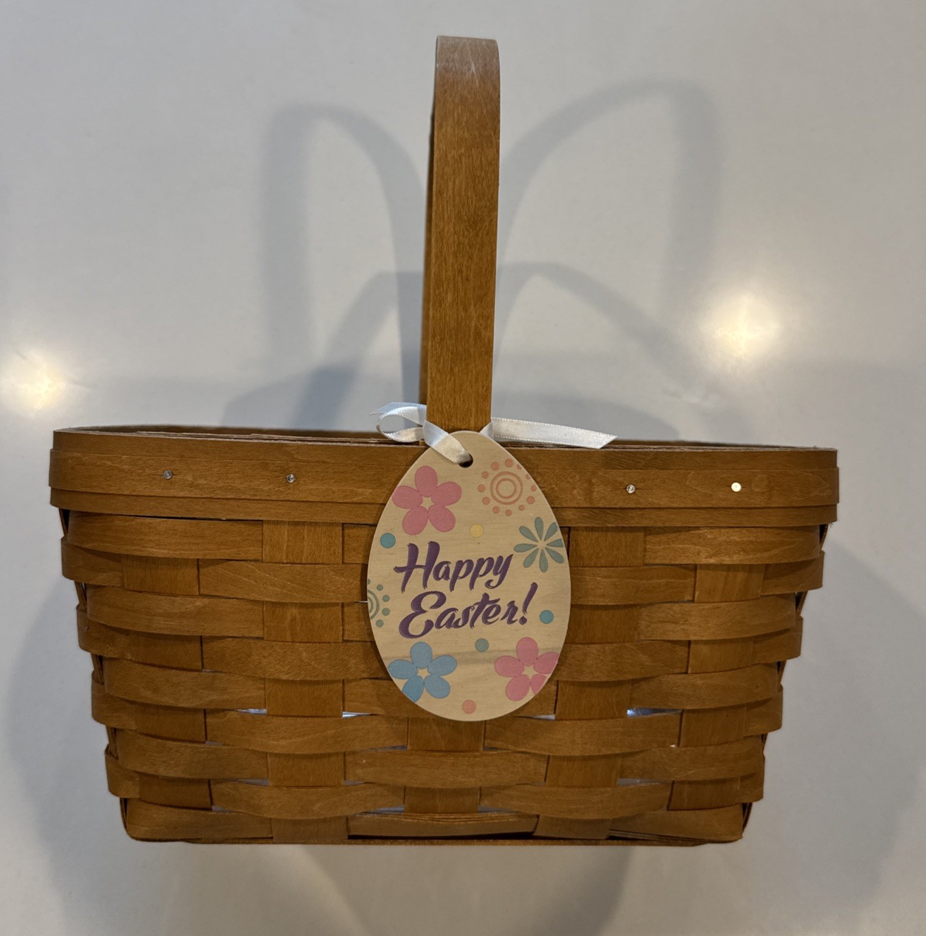 Longaberger Handwoven Easter Basket w/ Liner Protector 11” x 7.5”