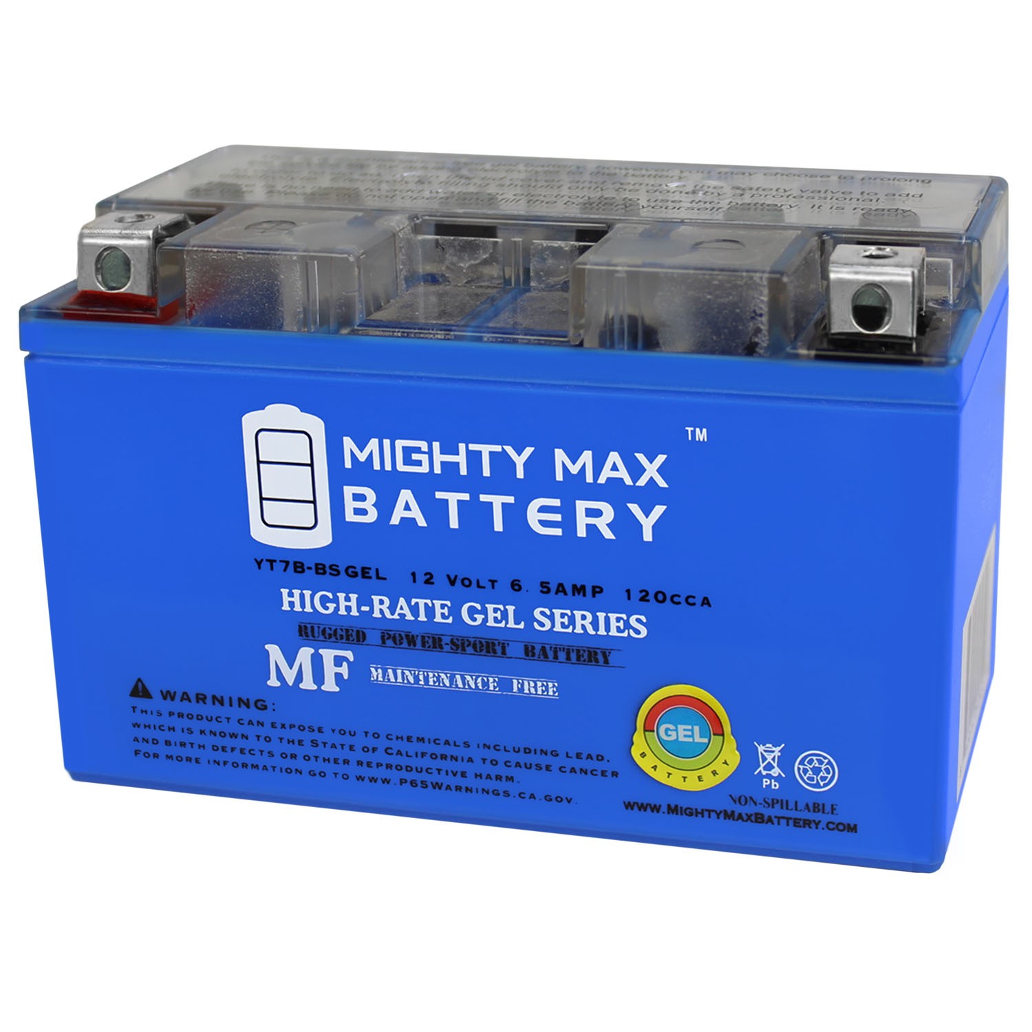 Mighty Max YT7B-BS GEL 12V 6.5AH Replacement Battery for Suzuki DRZ400SM 2007