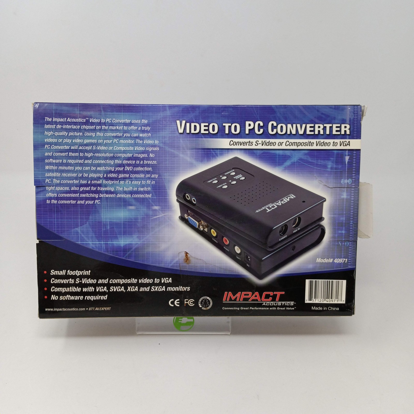 New Impact 40971 Video To Pc Converter S Video or Composite to VGA