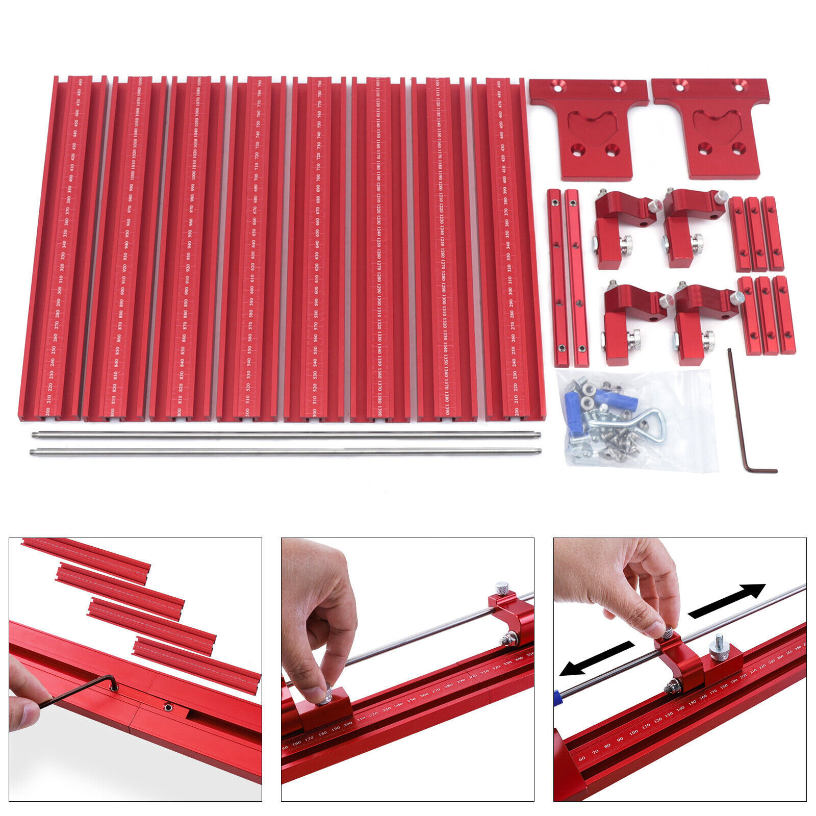 NEW Parallel Rail Guide System Track Saw Woodworking Guide Carpentry Tool Set US