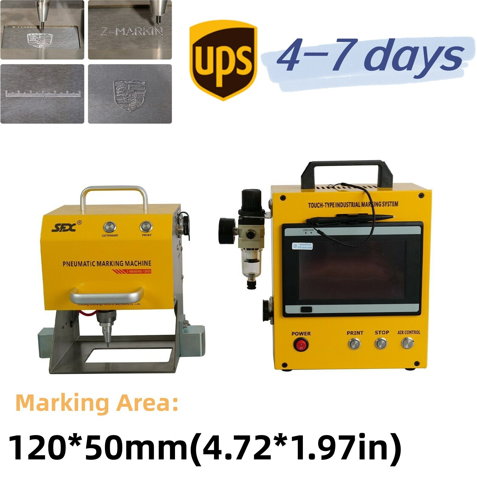 Portable Dot Peen Marking Engraver Machine for VIN Code Date 120*50mm