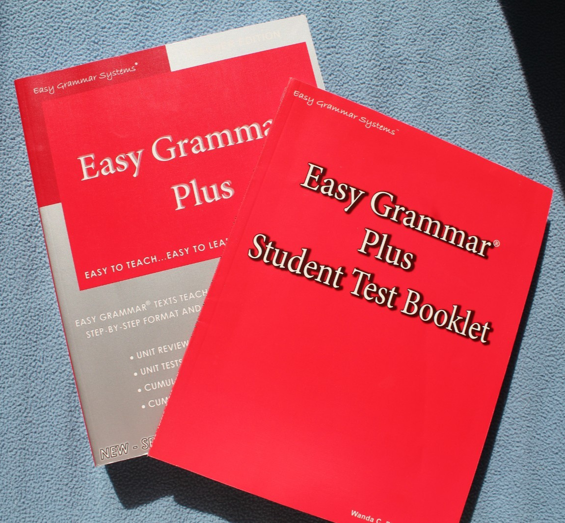 Easy Grammar Plus Teacher Edition and Student Test Booklet Set - Like New