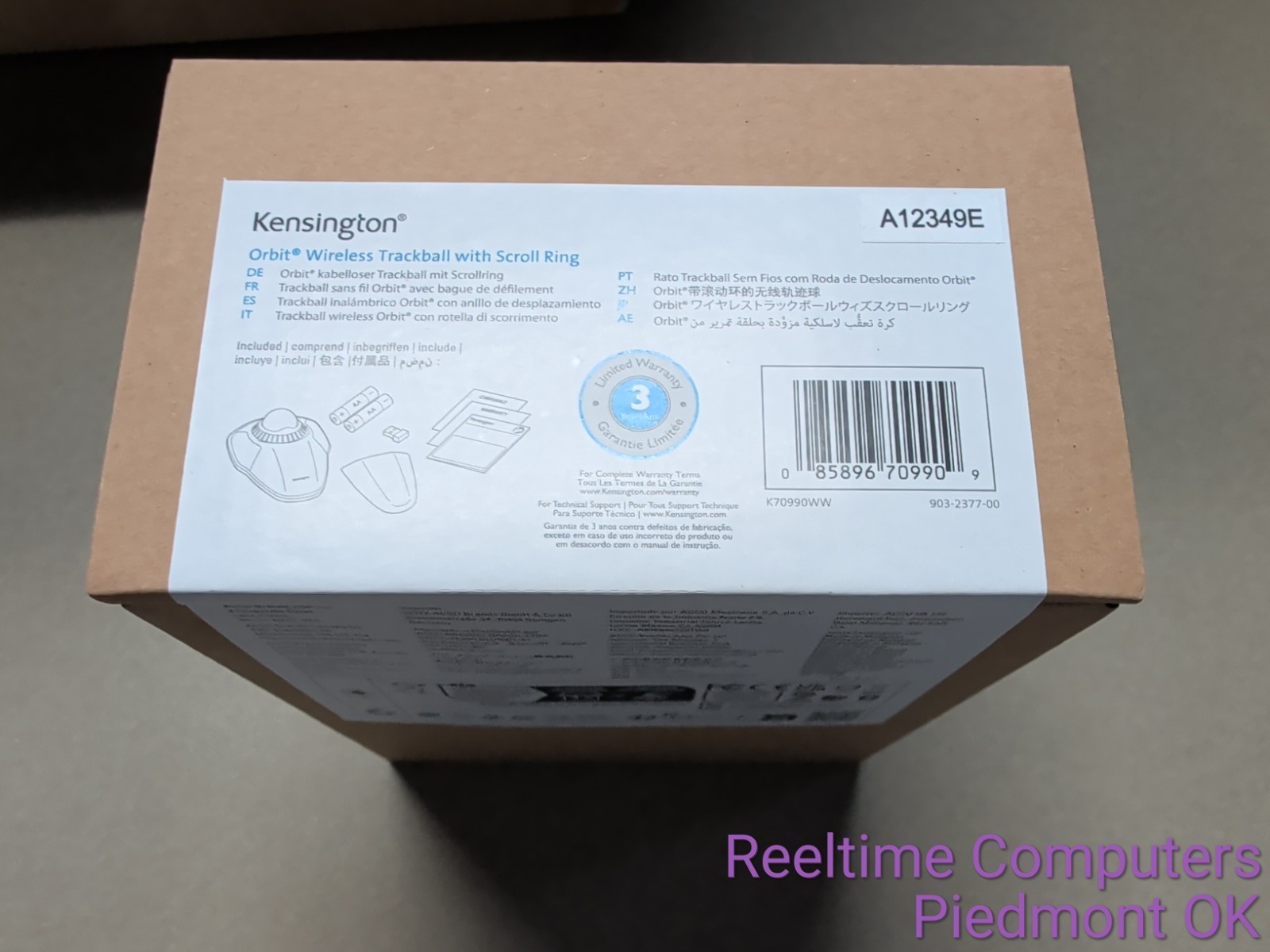 Kensington Orbit Wireless Trackball w/ Scroll Ring K70990WW Black Red Sealed