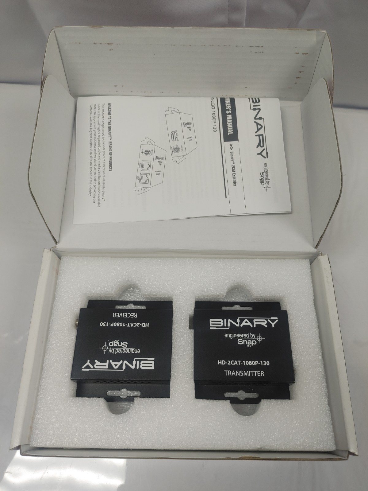 BINARY HD-2CAT-1080P-130 HDMI Extender Transmitter And Receiver Power Supply