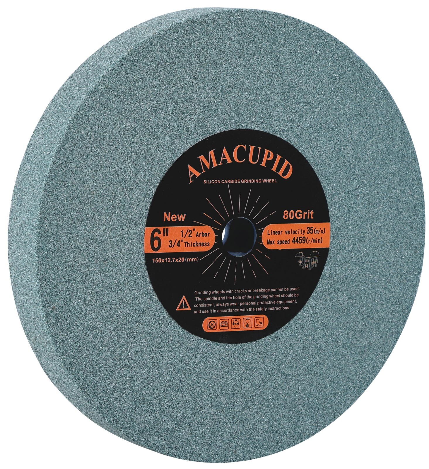 Bench Grinding Wheel 6 inch, Green Silicon Carbide Abrasive. For Sharpening Carb