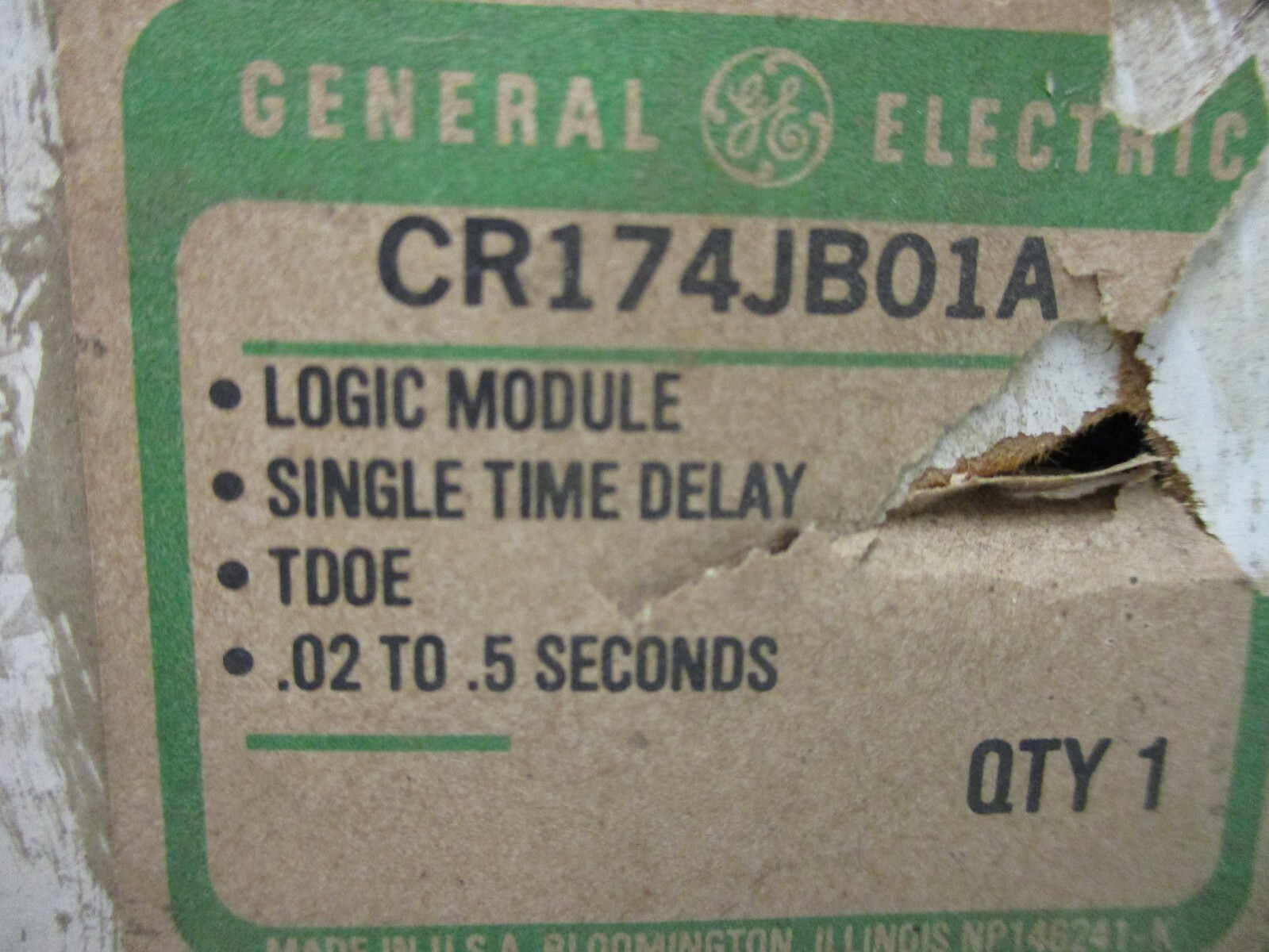 *NEW* GENERAL ELECTRIC CR174JBO1A LOGIC MODULE SINGLE TIME DELAY (TR)