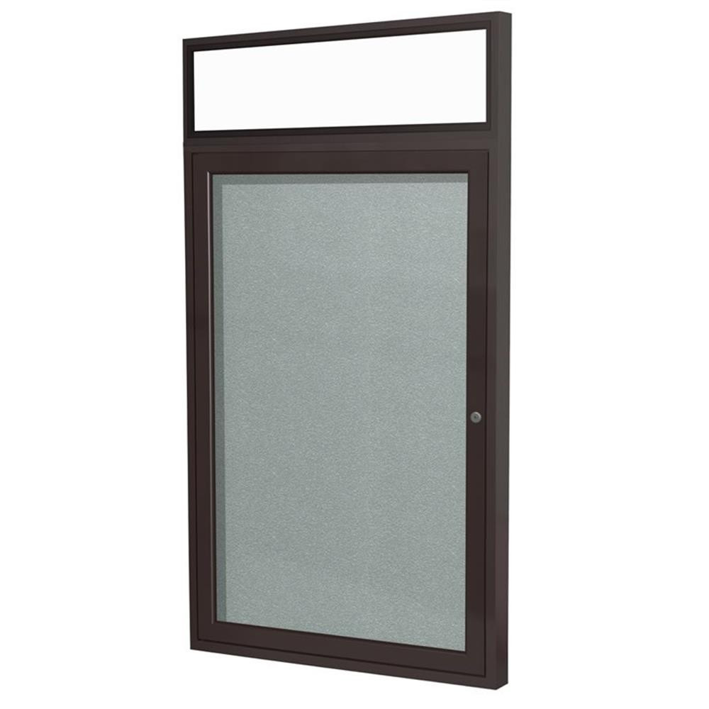 Ghent's Vinyl 36" x 24" 1 Door Enclosed Bulletin Board in Silver