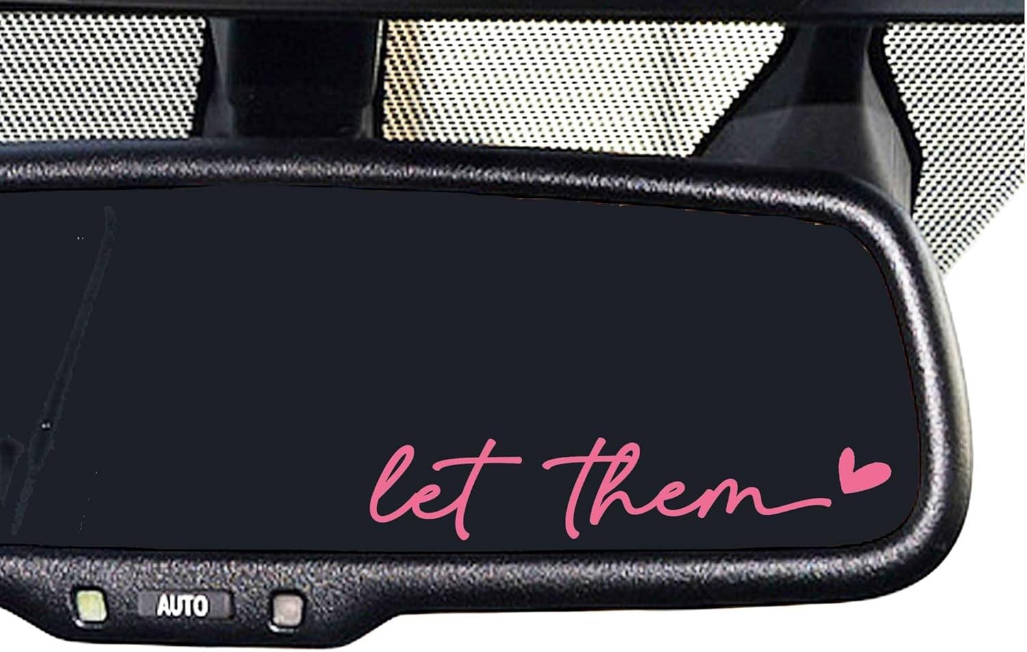 3 Pcs Rear View Mirror Decal with Bible Verse, Waterproof Sticker  Color: Pink