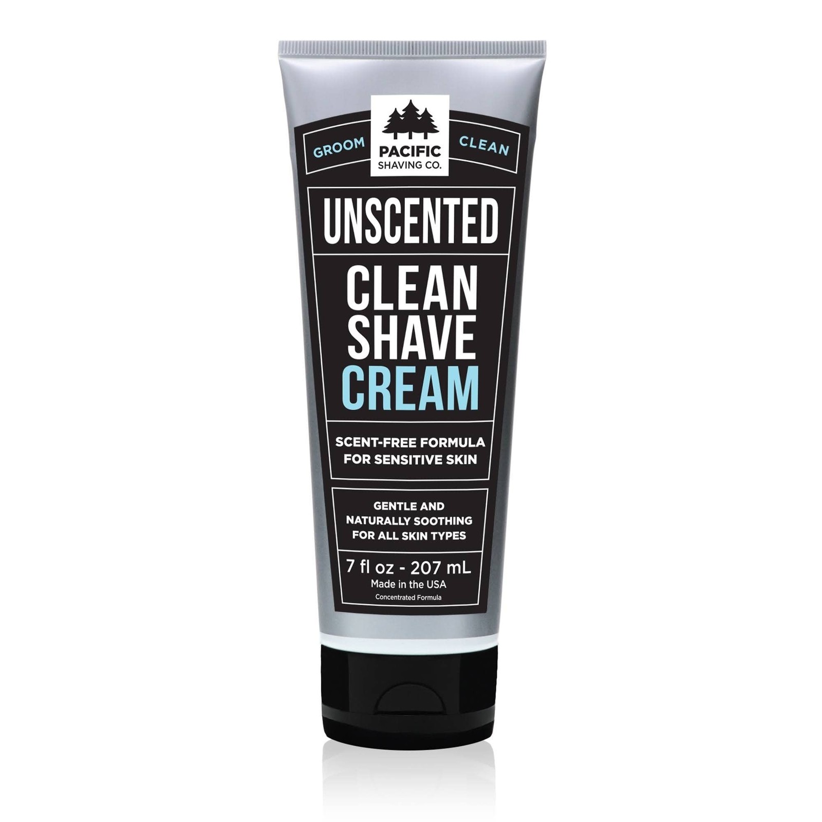 Pacific Shaving Company Clean Men's Sensitive Shaving Cream, 7 Oz Unscented