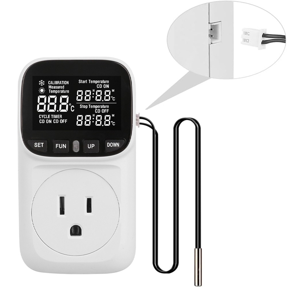 2 Pack Digital Temperature Controller, Thermostat Outlet Plug, Cyclic Timing