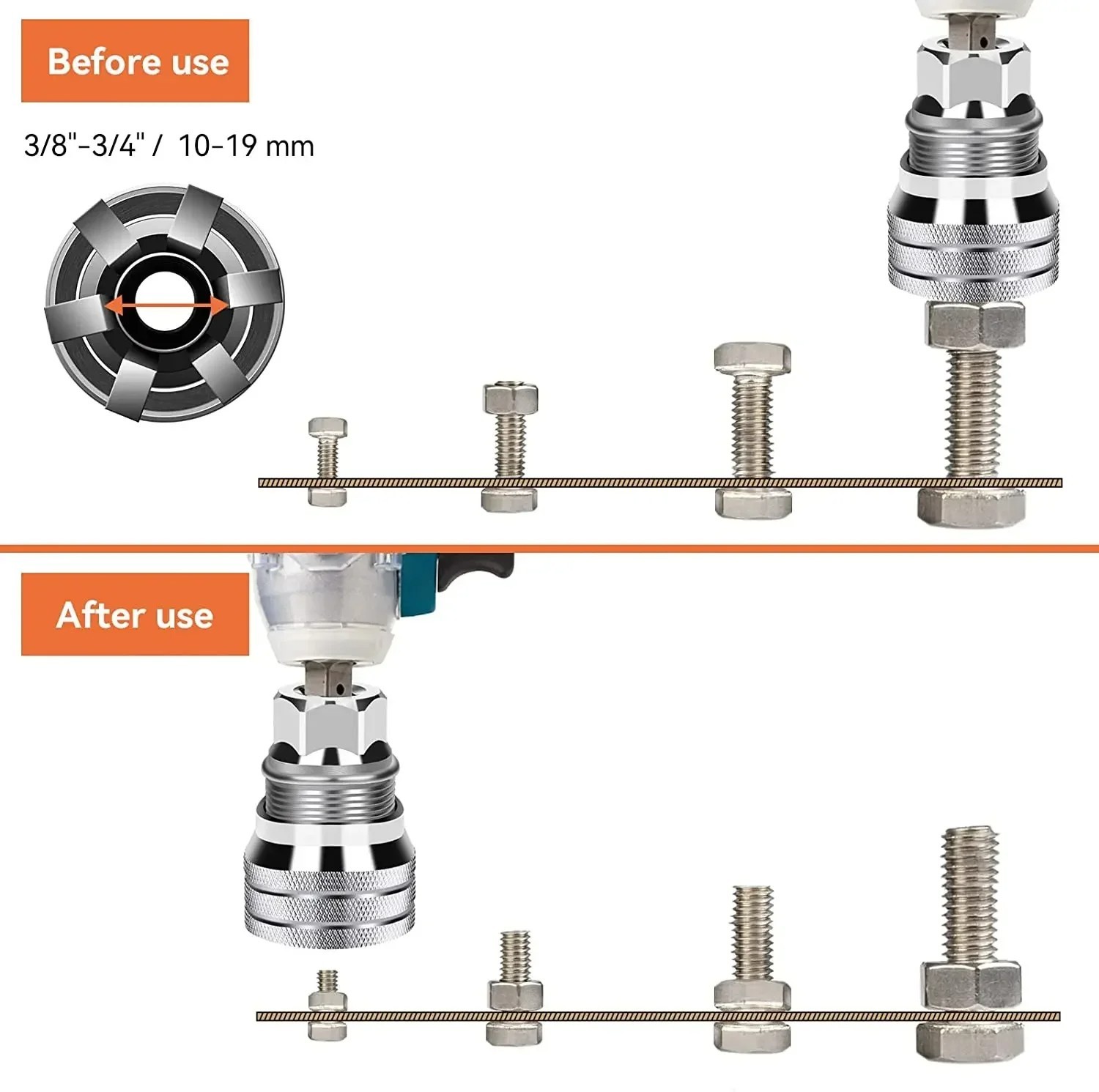 10-19mm Universal Socket Tool Adjustable Multifunction Wrench Sleeve Adapter Kit