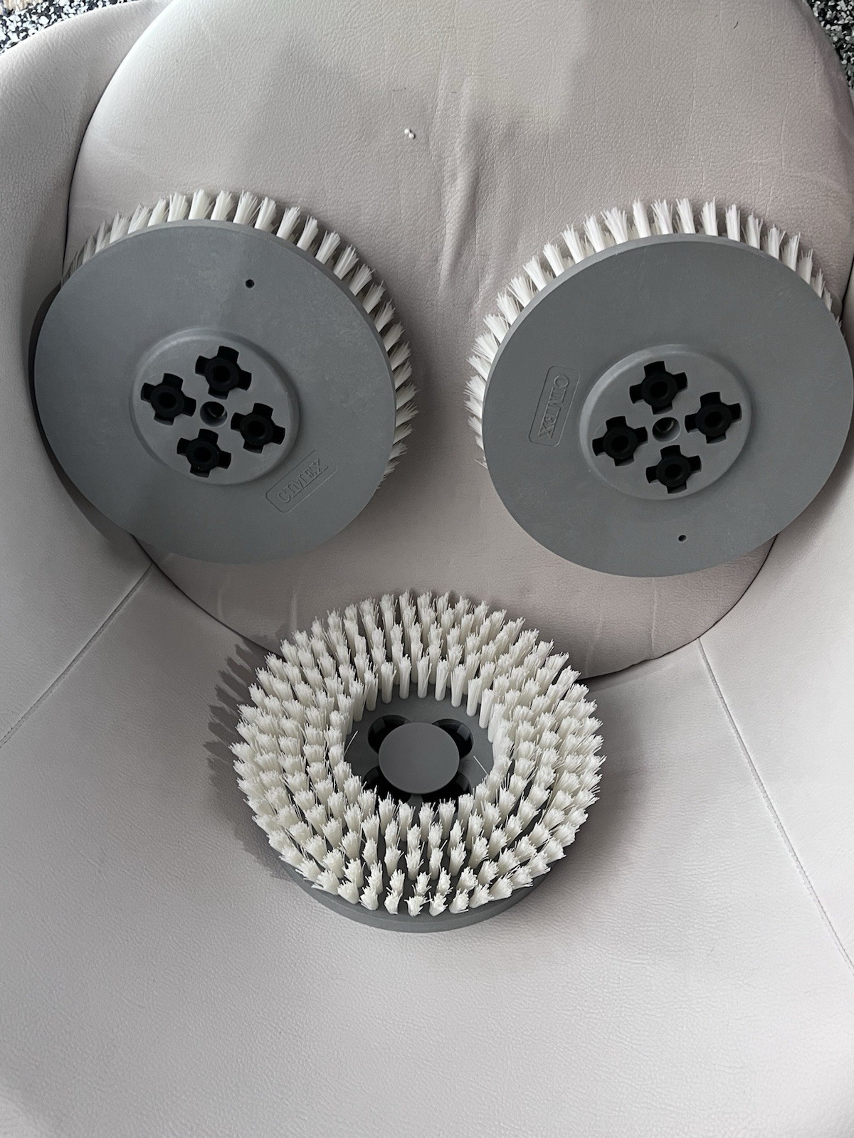 19" Cimex White Nylon Stiff Brushes Set of 3 Fits 48 Series Machines 4805 New