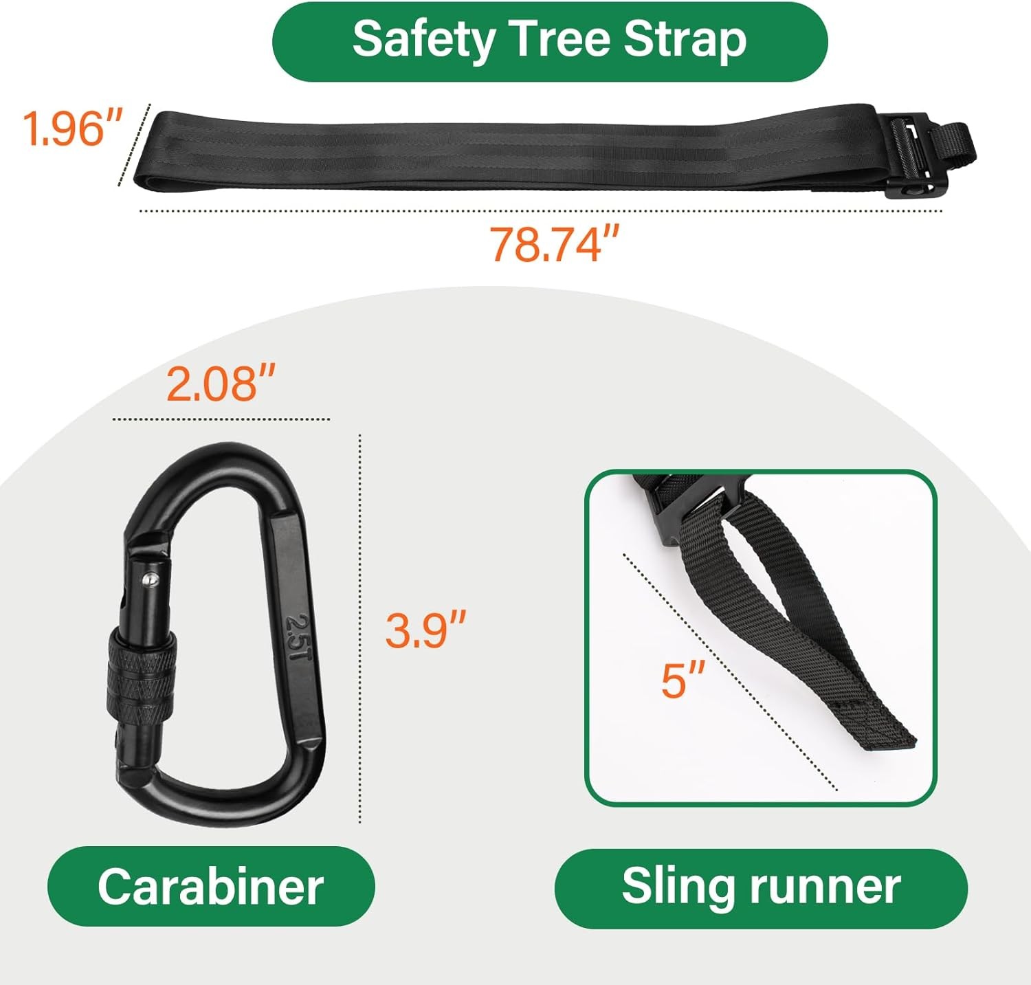 Quick-Connect Tree Strap Hunter Safety System Climbing Tree Stand Hunting