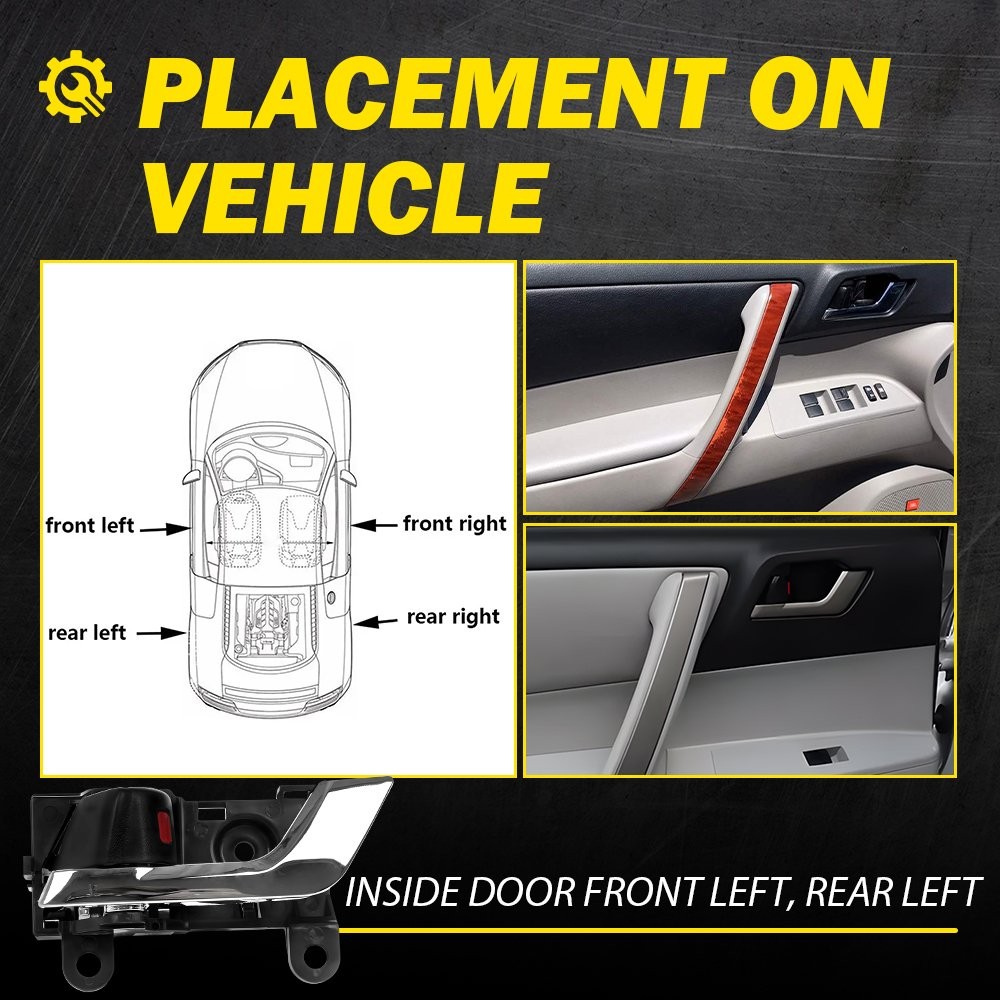 2x For Toyota Highlander 2008-2013 Front & Rear Left Inside Interior Door Handle