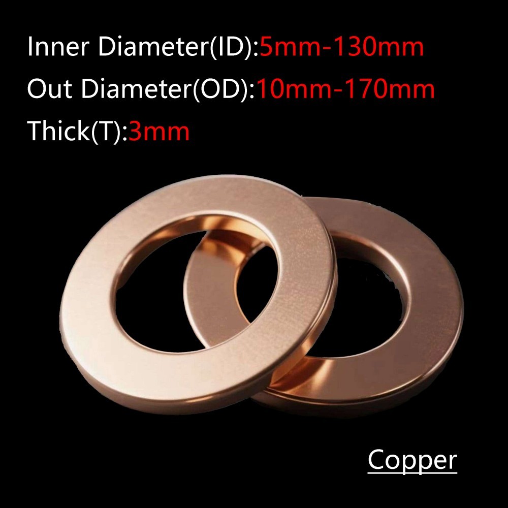 Copper Sealing Washer Flat Ring Gasket 5mm-170mm