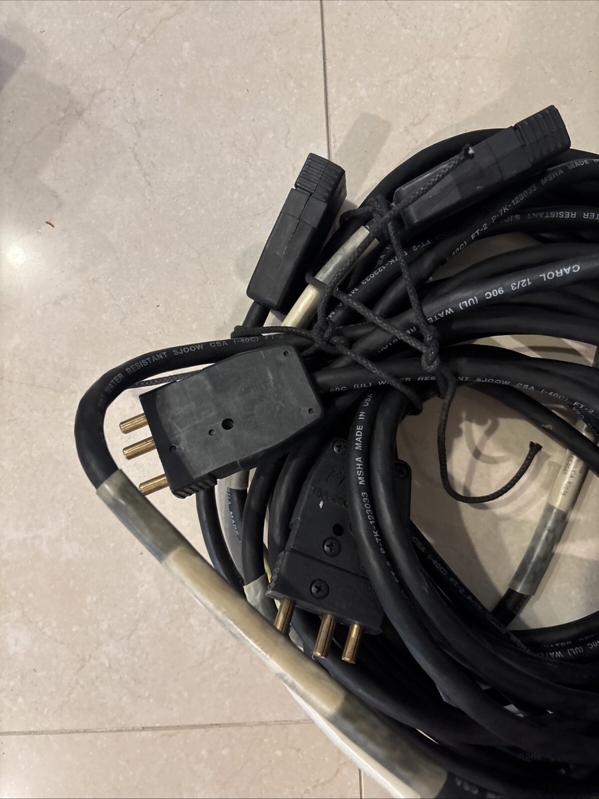 Stage Pin 3 cable male to female 20a 125v 15a 250v 25ft BATES