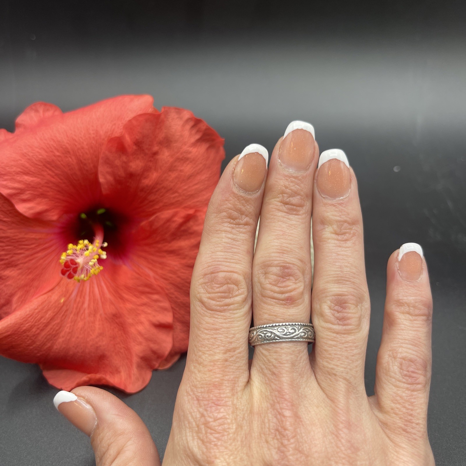Stunning Unique Handmade 925 Sterling Silver Stackable Band Ring #B74