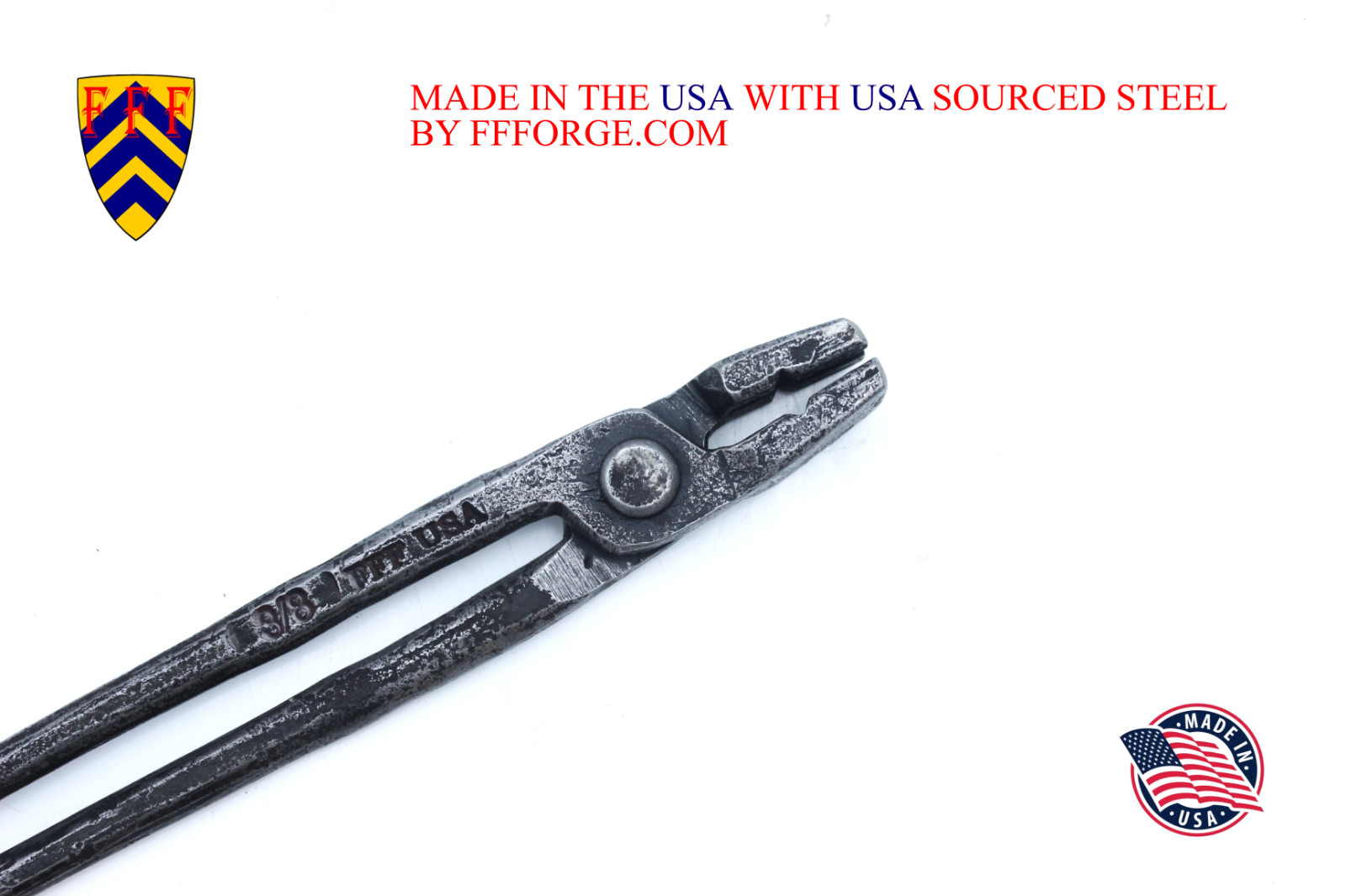 Fiery Furnace Blacksmith - 3/8-Inch Flat Jaw Tongs - MADE IN THE USA