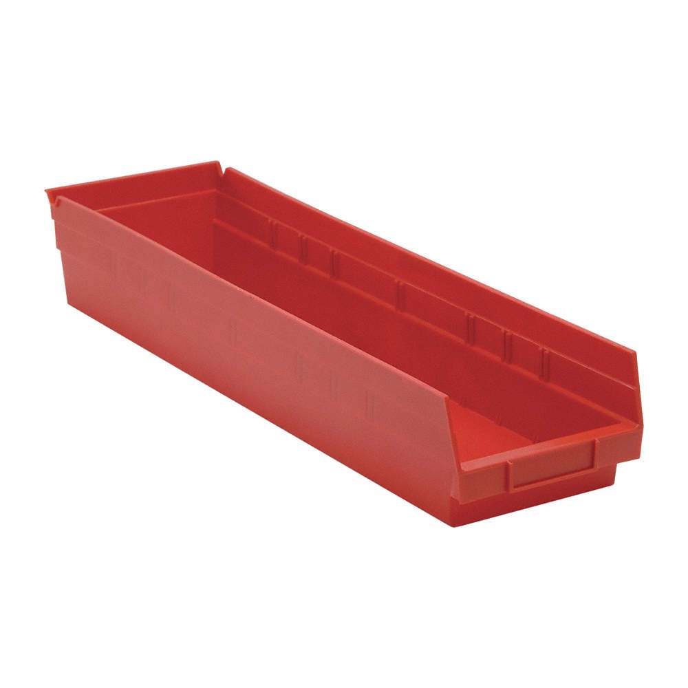 QUANTUM STORAGE SYSTEMS QSB106RD Shelf Bin,Red,Polypropylene,4 in 9CHR8