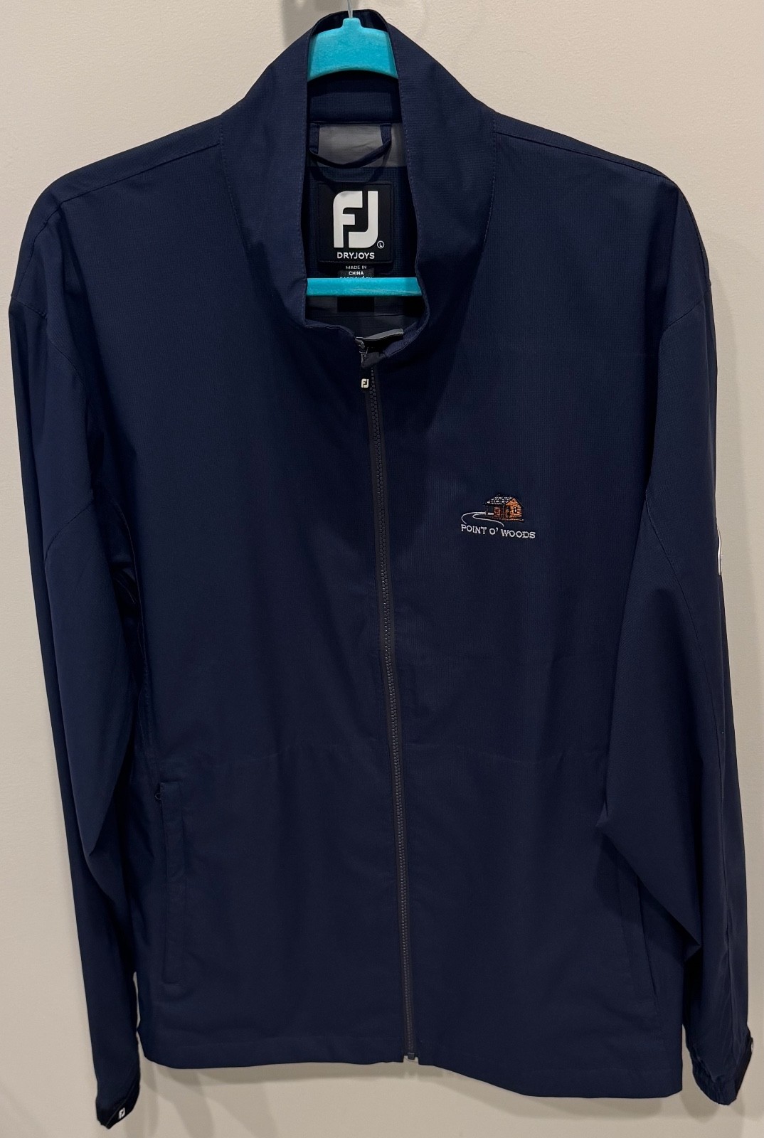 Point O' Woods Country Club - FootJoy DryJoys Golf Jacket - Men's Large - Navy