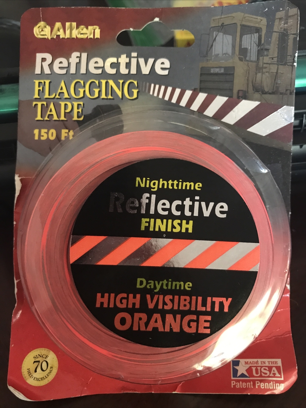 Allen Reflective Flagging Tape 150 Ft. Nightime Reflective Finish Daytime High