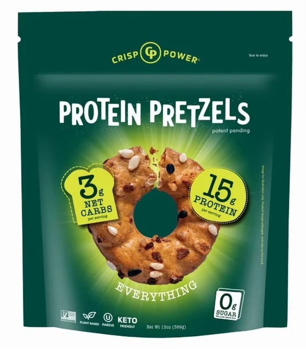 Crisp Power Everything Protein Pretzels, 13 Ounce