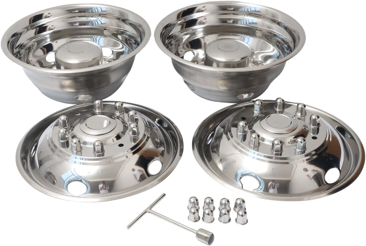Polished Stainless Steel Wheel Simulator Kit for 2005-2020 Ford F450 F550
