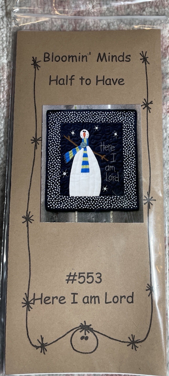 Here I Am Lord Christmas Quilt Pattern by Blooming’ Minds 15” x 17”