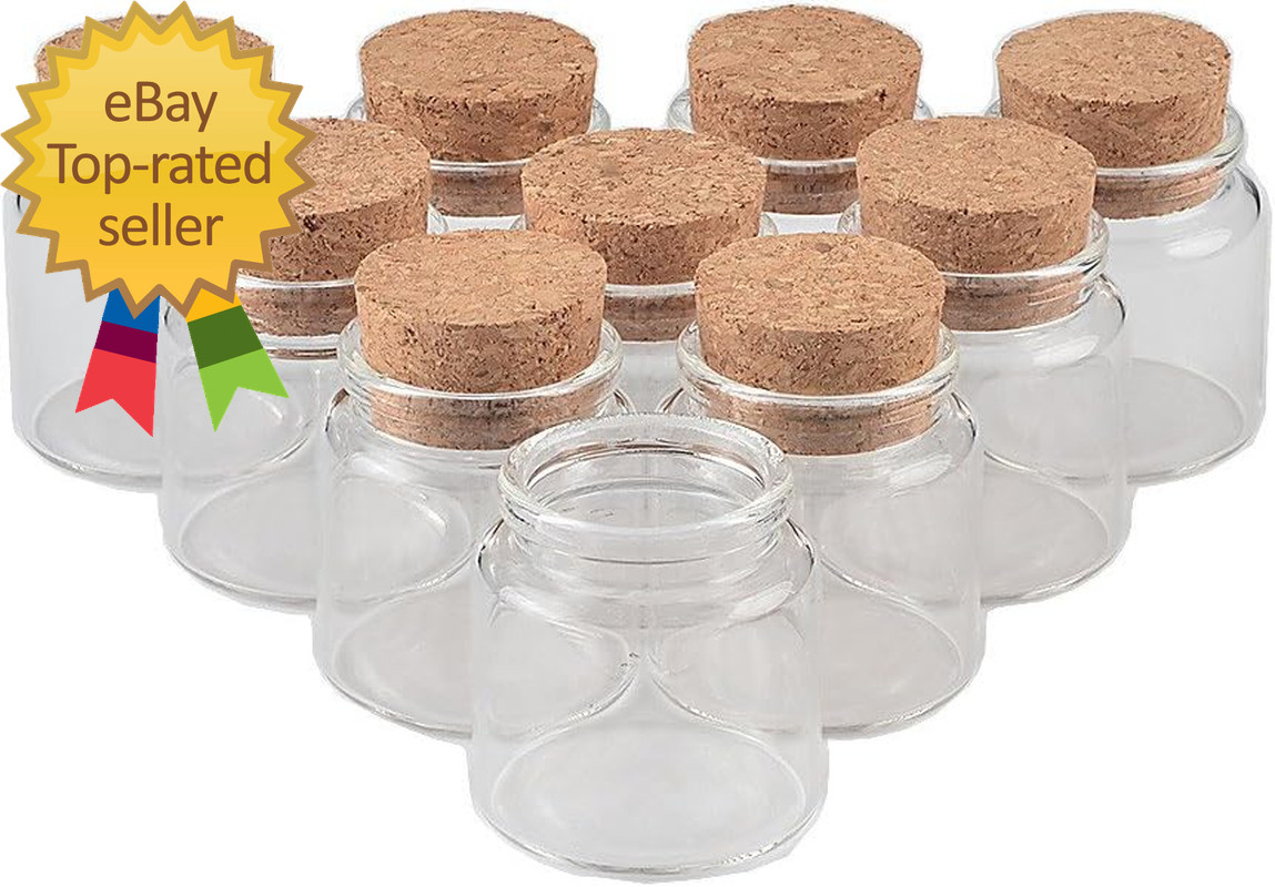 Capacity 50Ml Glass Bottles with Cork Small Transparent Mini Empty Glass Vials