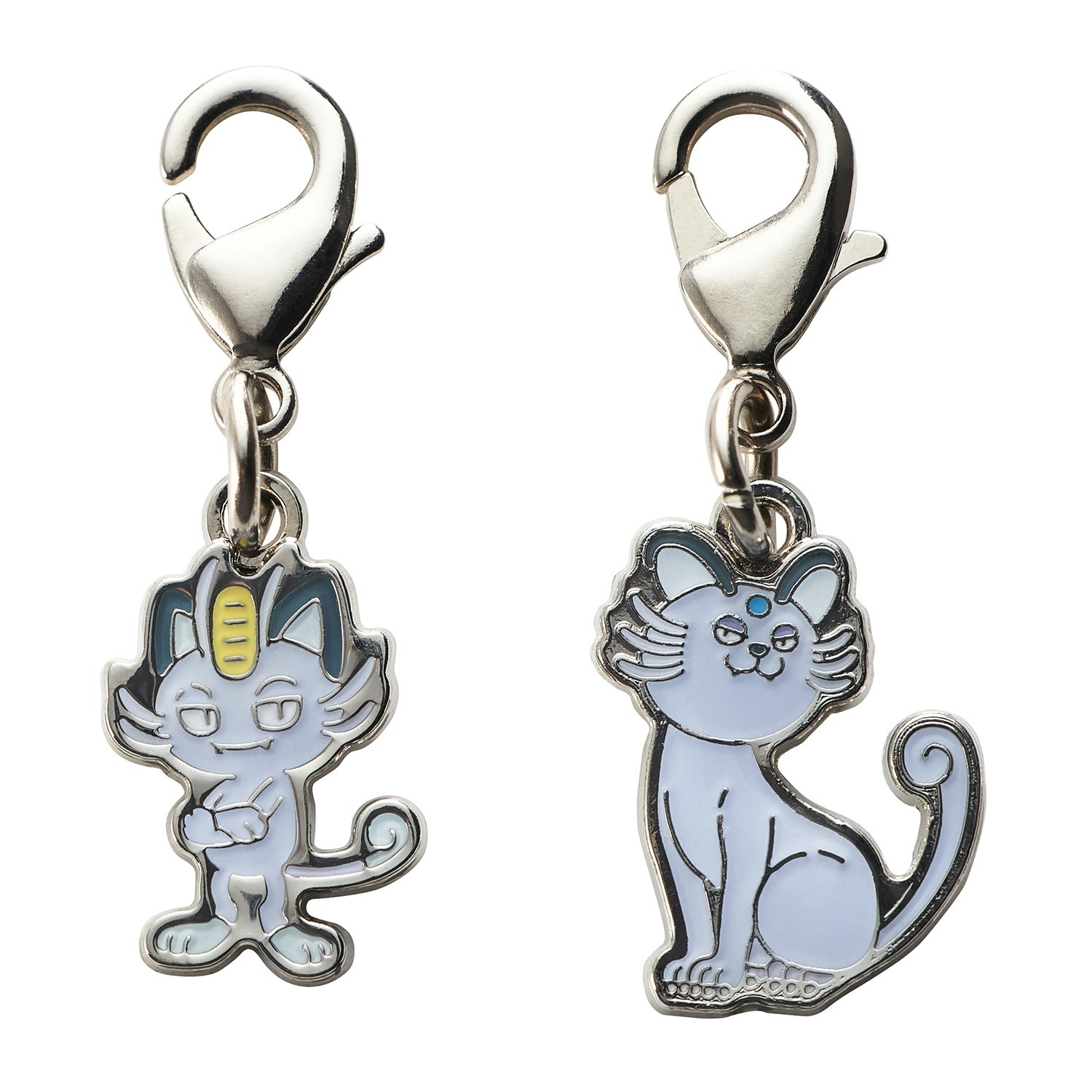 Pokemon Center National Zukan Metal Charm A052 A053 Meowth Persian Alola