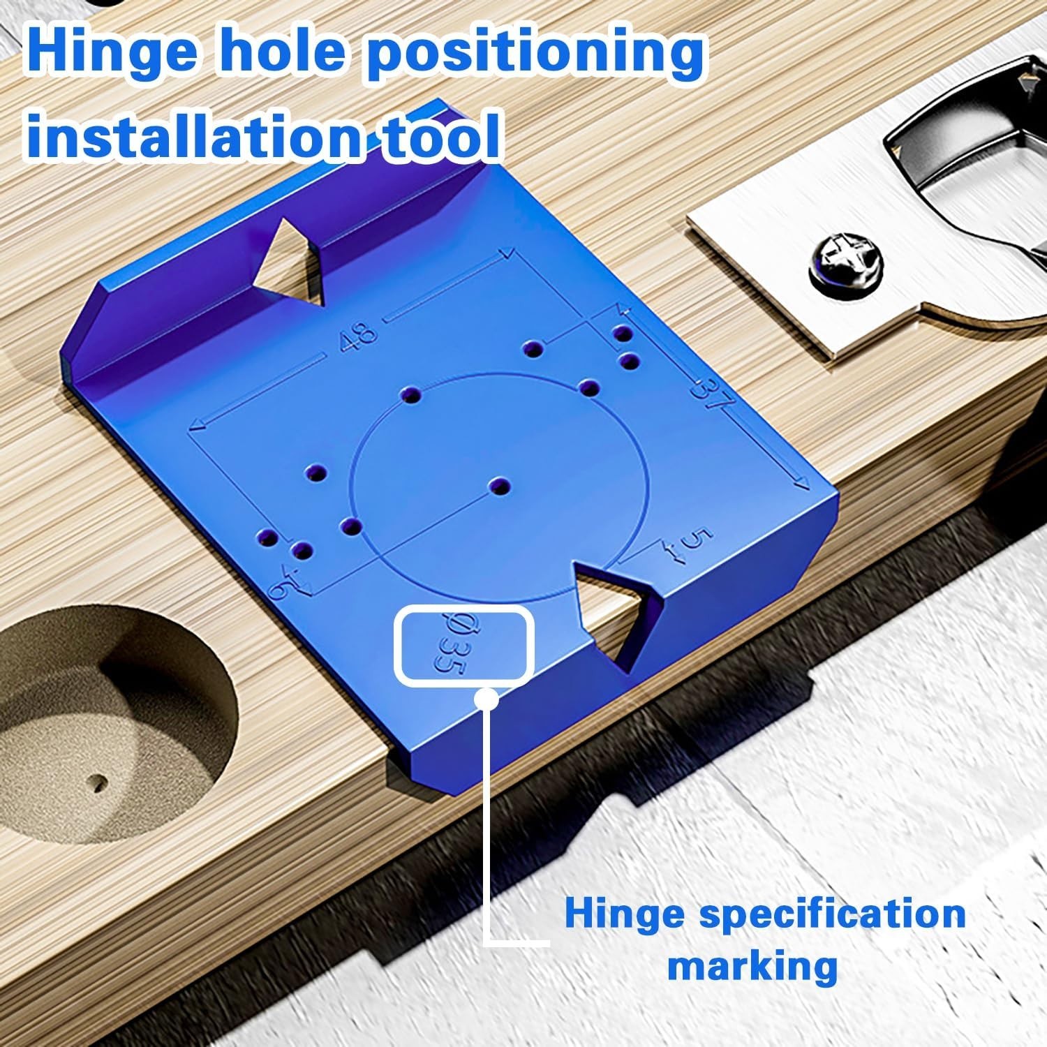 2 Pack Cabinet Door Hinge Jig Mounting Jig Concealed Hinge Positioning Ruler ...