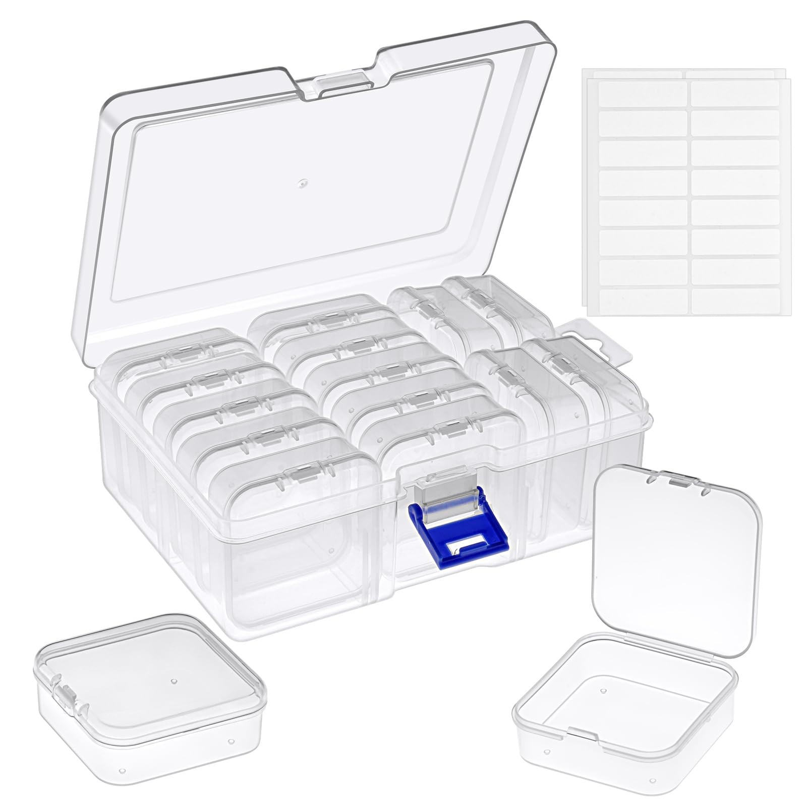 Bead Organizer and Storage, 15 Pcs Clear Storage Containers, Large, clear