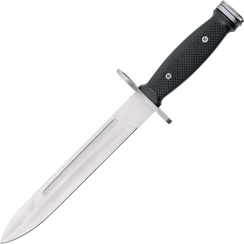 Combat Knife 8.88" Stainless Steel Blade Black Checkered Synthetic Handle 926737
