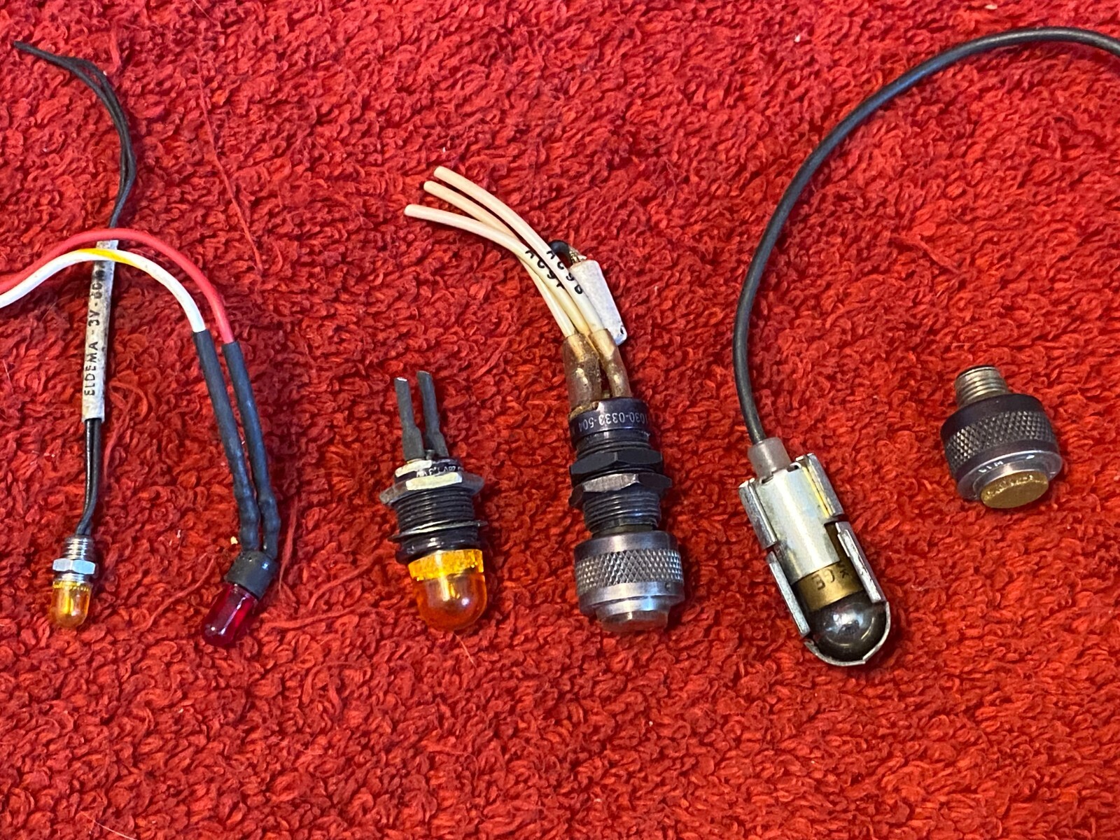LOT OF 6 AIRCRAFT INSTRUMENT PANEL LIGHTS VARIED TYPES