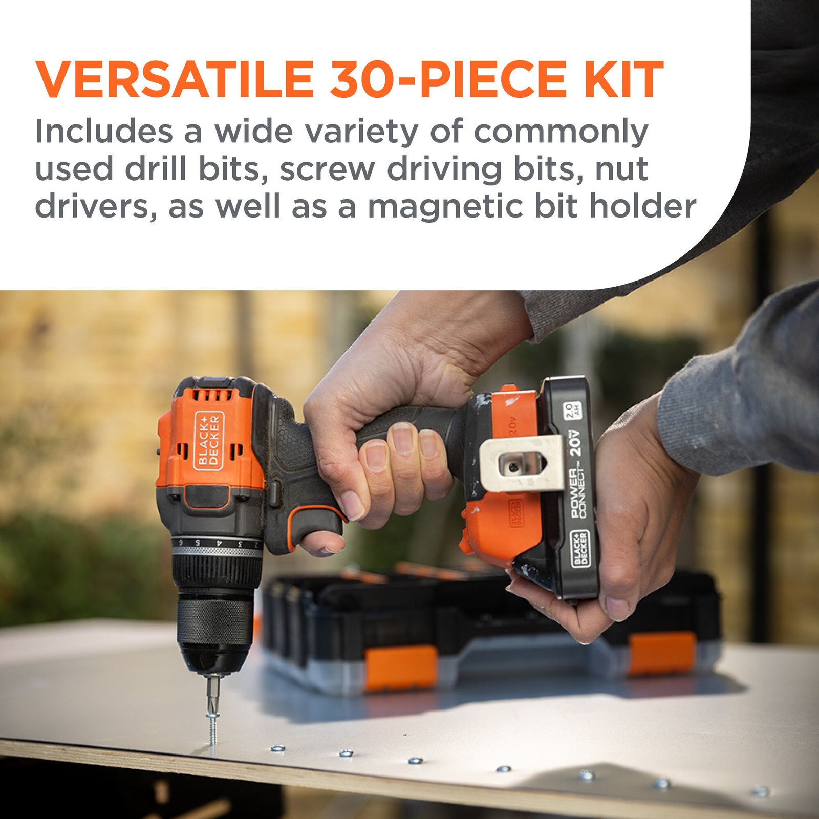 BLACK+DECKER 20V MAX* Cordless Brushless Drill/Driver Project Kit - BLD782PK30D1