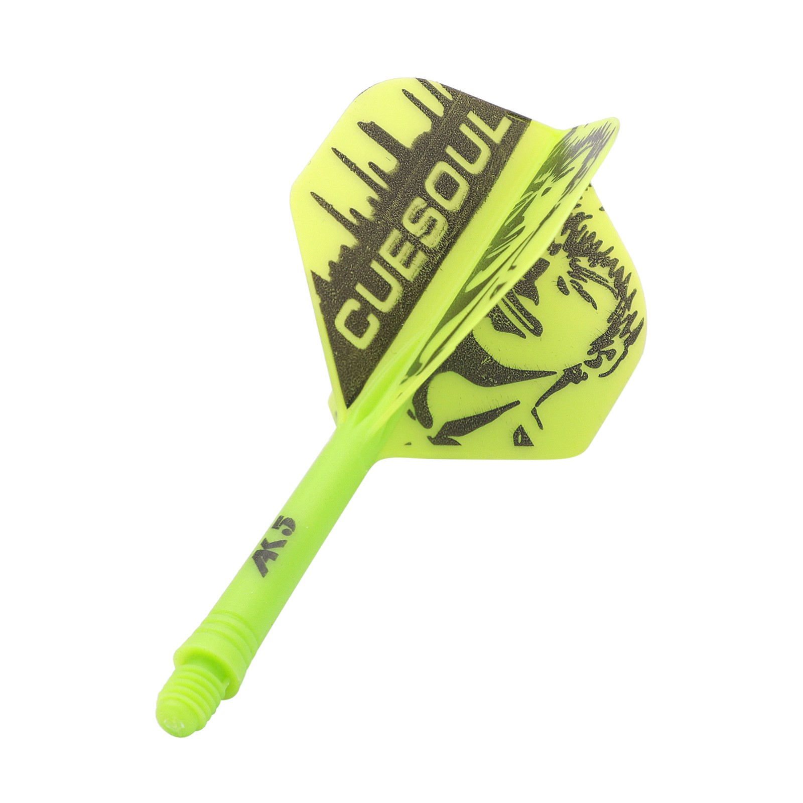 CUESOUL Integrated Dart Shaft and Flights 6 Pcs Standard Shape-Green Man 28mm