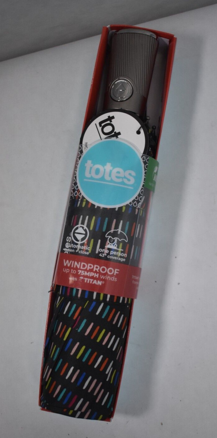 Totes Automatic Open/Close 43" Umbrella Single Person Coverage Titan Design