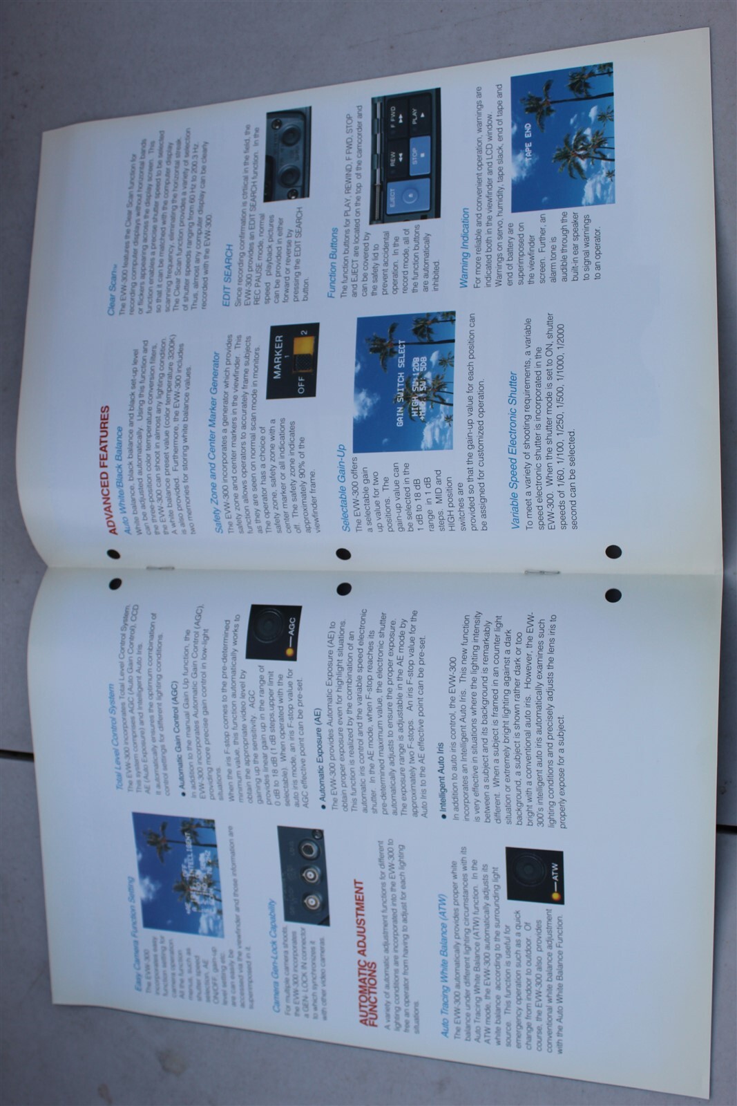 SONY EVO / EVW CAMCORDERS/ PLAYERS 8 BROCHURE PACK - SPECIFICATION SHEET 1994