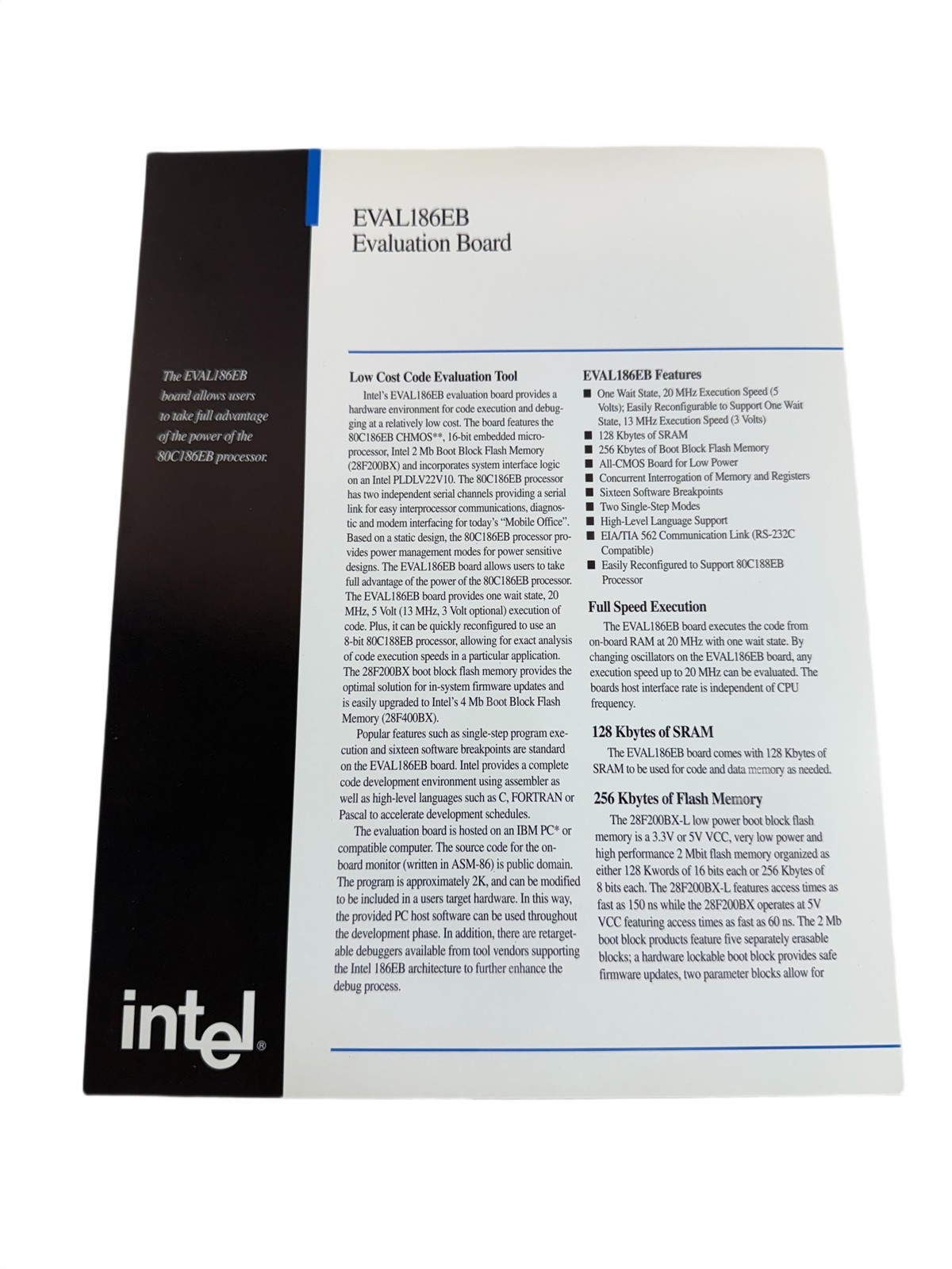 Intel 1994 MCS 96 FLASH 386 Assorted Literature Borchure