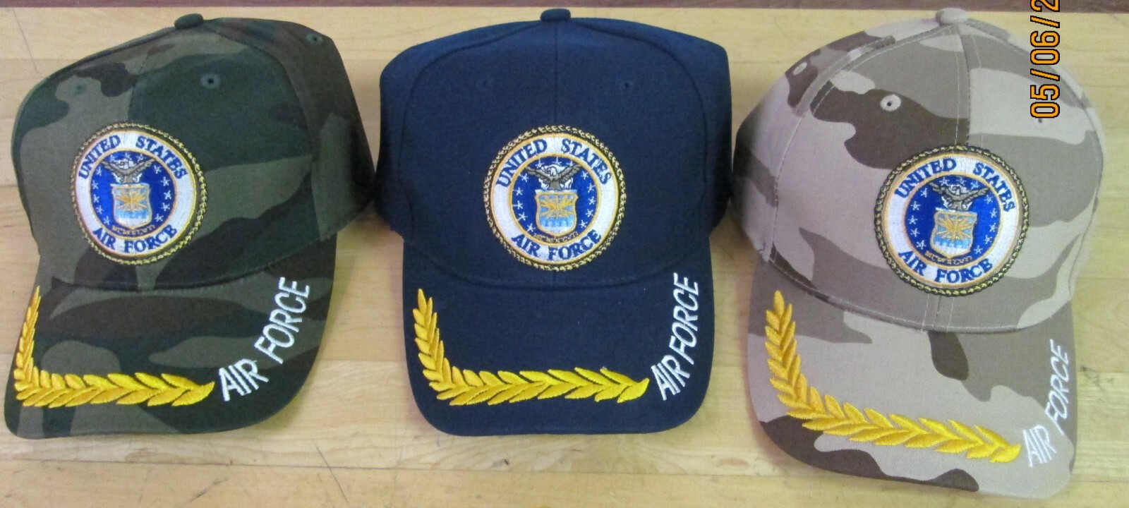 Air Force Navy Army U.S. 100 Cap Assorted Embroidery Design 100 % Acrylic
