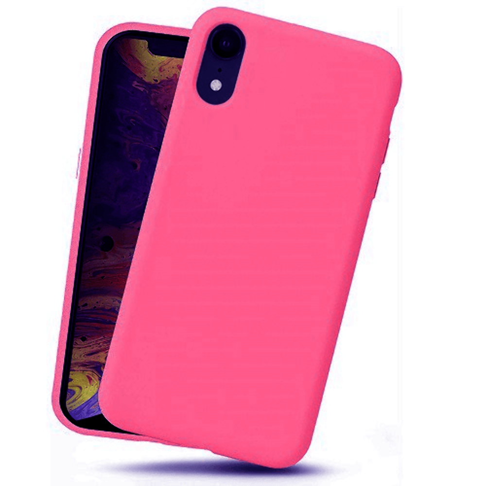 for iPhone X/Xs Liquid Silicone Gel Rubber Shockproof Case HOT PINK