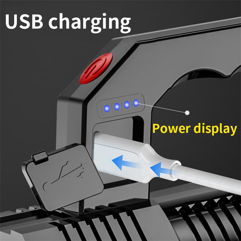 2000000 Lumens Super Bright LED Tactical Flashlight Rechargeable LED Work Light