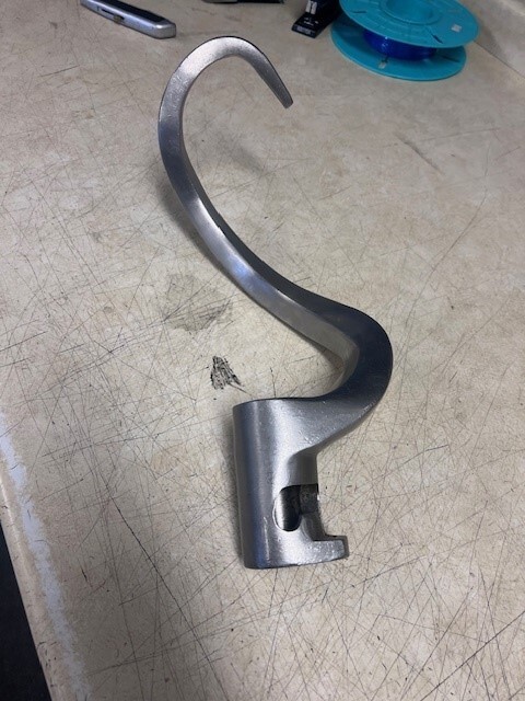 30 QT Stainless Steel "ED" DOUGH HOOK - Hobart